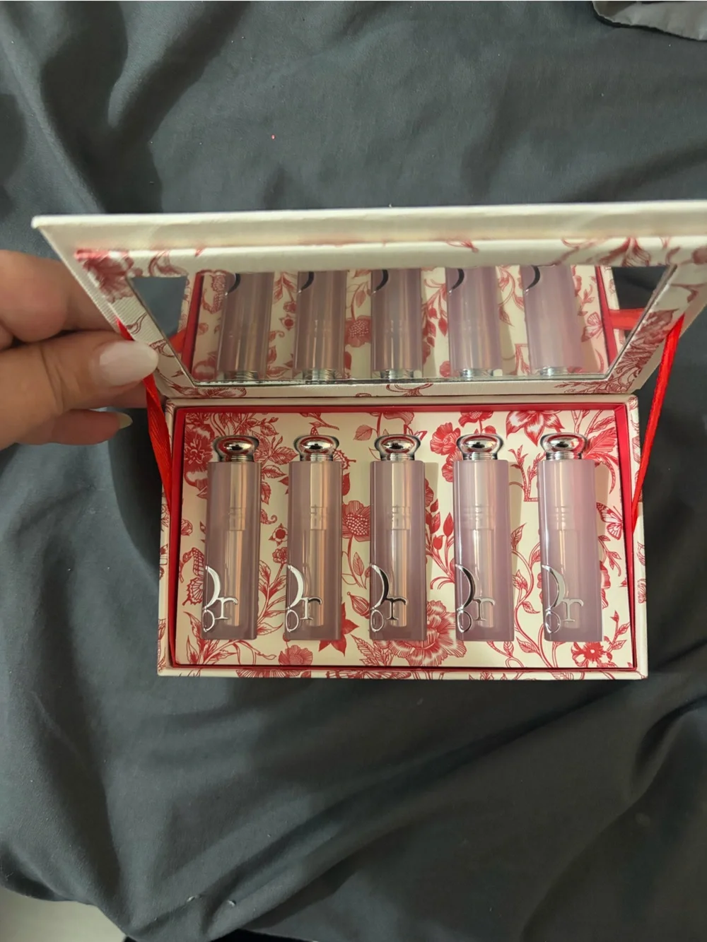 Limited Edition 5 piece lip glow set -Dior Lip Balm & Gloss Set with Mirror